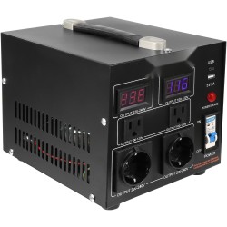 Jännitemuunnin 2000VA kaksisuuntainen 110V ja 220V 6 lähtöä metallikotelo