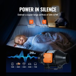 Kanavapuhallin 102 mm EC-moottori lämpö- ja kosteussäätimellä