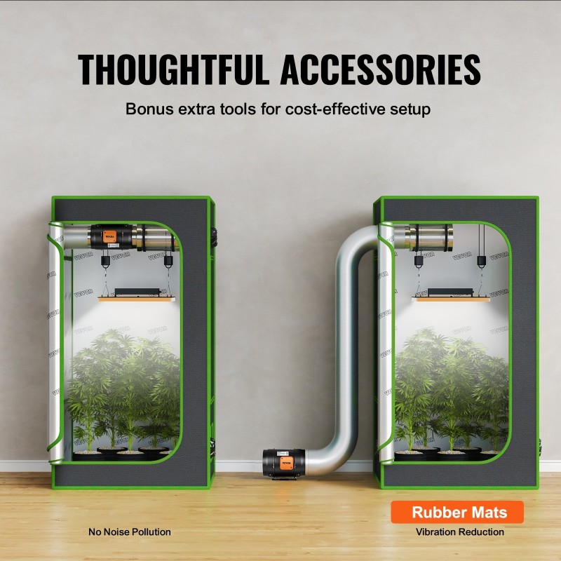 Kanavapuhallin 203 mm EC-moottorilla lämpötila- ja kosteussäätimellä hiljainen kasviteltoille