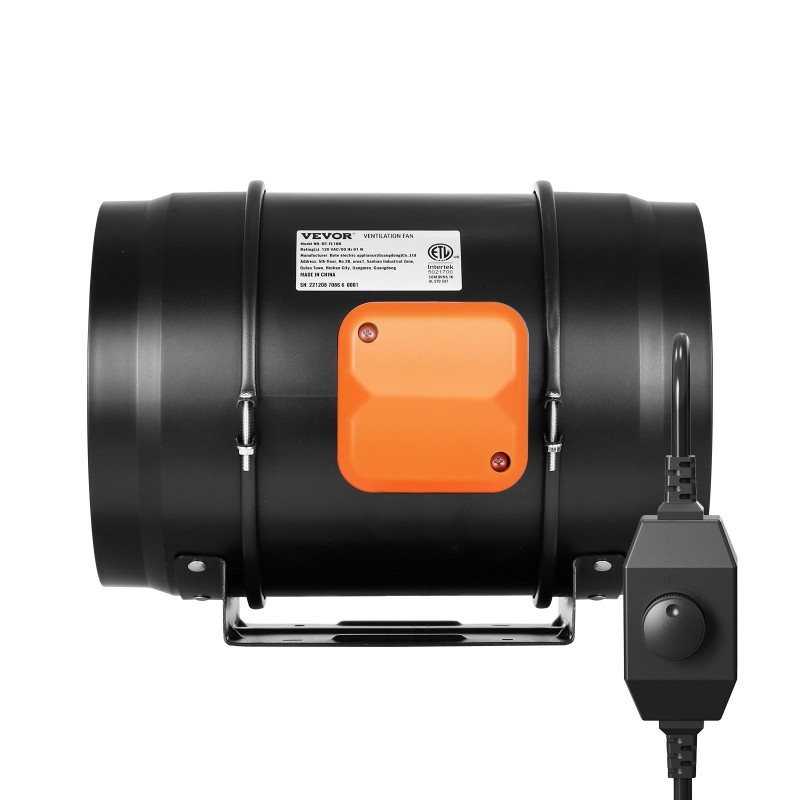 Kanavapuhallin 203 mm kuparikäämitty moottori ilmavirta 860 m³/h säädettävä nopeus kasvihuoneisiin