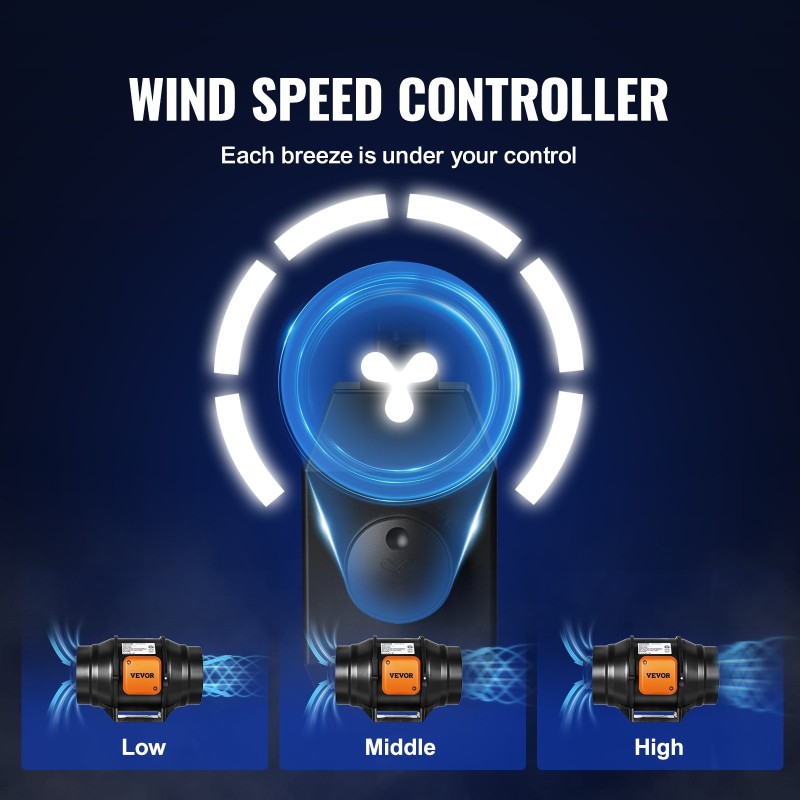 Kanavapuhallin kuparimoottori koko 306x255x212 mm säädettävä nopeus