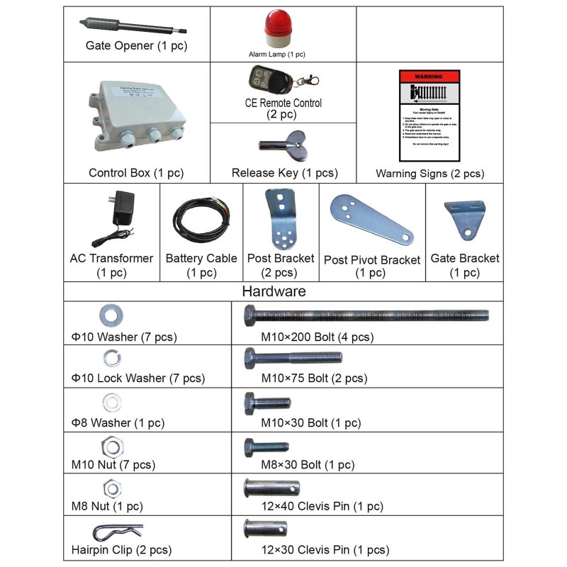 Lineaarinen portinavaaja kääntöporteille 380 kg 5,5 m 24 V kaukosäätimellä