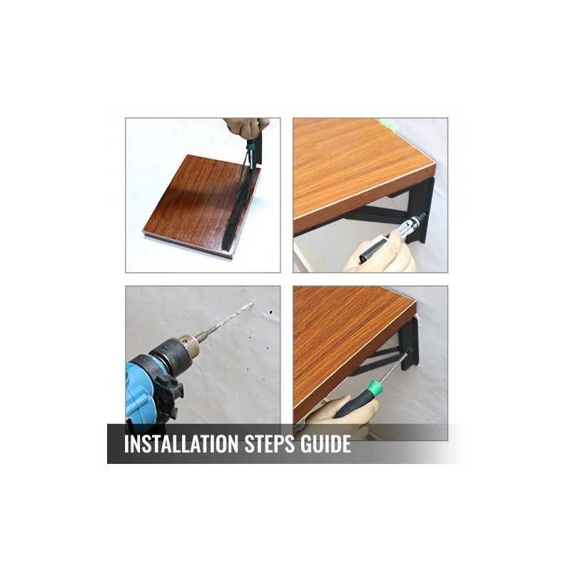 Taittuvat teräksiset hyllykannattimet 24 tuumaa 2 kpl kantavuus 500 paunaa