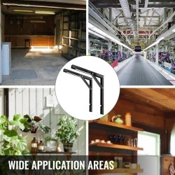 Taittuvat teräksiset hyllykannattimet 24 tuumaa 2 kpl kantavuus 500 paunaa