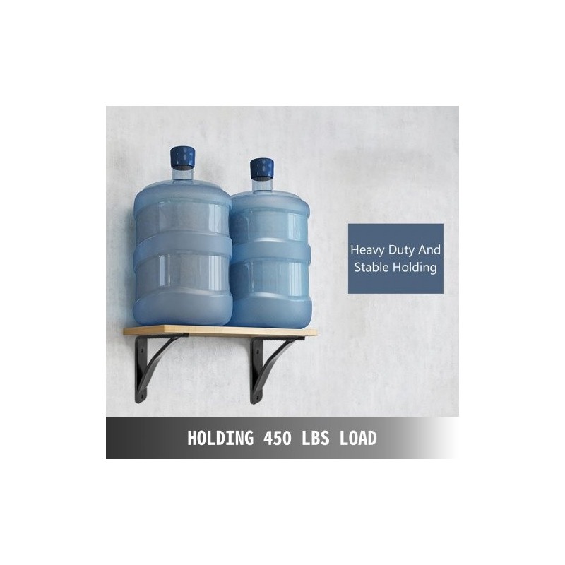 Teräksiset hyllykannattimet 2 kappaletta mattamusta kantavuus 450 paunaa hyllysyvyydelle 8,5–11 tuumaa