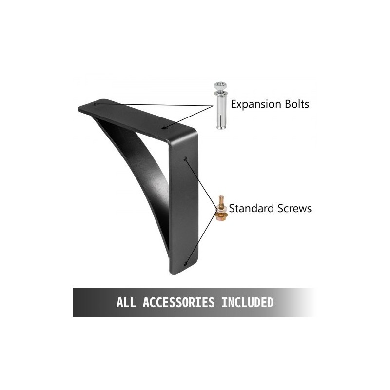 Teräksiset hyllykannattimet 2 kappaletta mattamusta kantavuus 450 paunaa hyllysyvyydelle 8,5–11 tuumaa