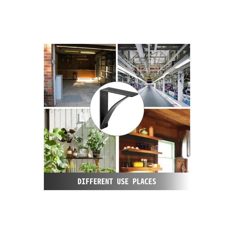 Teräksiset hyllykannattimet 2 kappaletta mattamusta kantavuus 450 paunaa hyllysyvyydelle 8,5–11 tuumaa