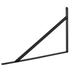 Hyllynkannattimet hiiliterästä 460 x 305 mm 12 kpl mattamusta