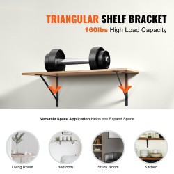 Hyllykannattimet hiiliterästä 308x209x25mm 3mm 10 kpl mattamusta kantavuus 72,6kg
