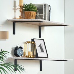 Valurautaiset hyllynkannattimet 410 mm 4 kpl 72,6 kg mattamusta