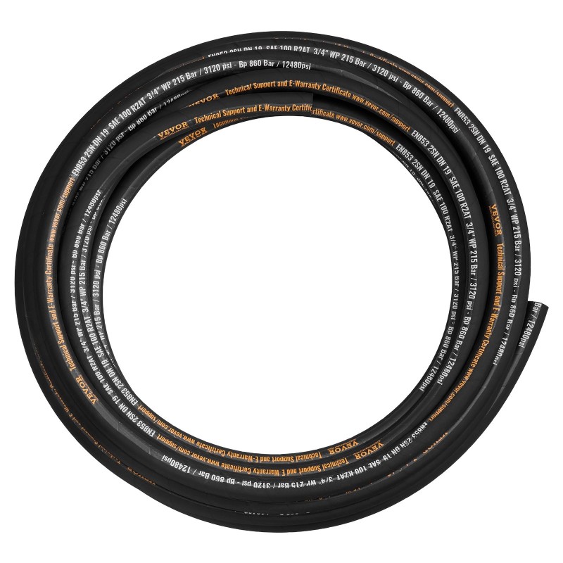 Hydrauliletku synteettistä kumia 3/4 tuuman 15,2 m nimellispaine 3120 psi kahdella teräslankapunoksella