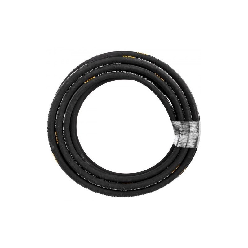 Hydrauliletku synteettisestä kumista 1/4 tuumaa 15,2 m 5800 PSI 2 teräslankapunosta hydrauliikkakäyttöön