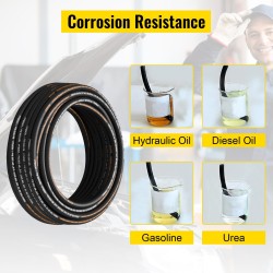 Hydrauliletku synteettisestä kumista 3/8 tuuman 30,5 metriä kahdella teräslankapunoksella