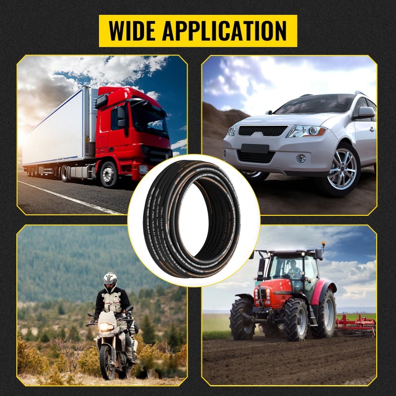 Hydrauliletku synteettisestä kumista 3/8 tuuman 30,5 metriä kahdella teräslankapunoksella