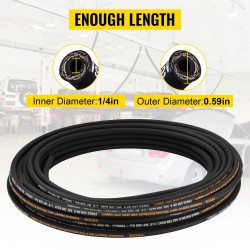 Hydrauliletku synteettistä kumia 1/4 tuumaa 30,5 m paineenkesto 5800 PSI kahdella teräspunoksella