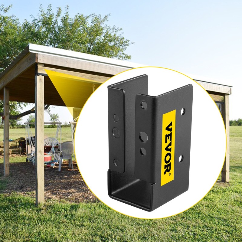 Piilolaippainen palkkikannatin 2 x 4 puulle Q235 teräslevy musta 12 kpl