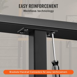 Kaapelikaidantolppa 36 tuuman 1,5×1,5 tuumaa ruostumaton teräs musta reiätön