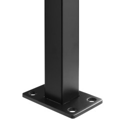 Kaapelikaidantolppa 36 tuuman 1,5×1,5 tuumaa ruostumaton teräs musta reiätön