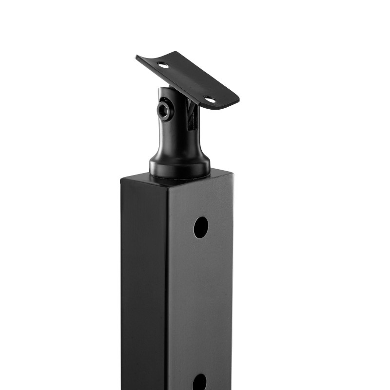 Vaijerikaidetolppa 42 tuumaa ruostumaton teräs 1x2 12 reikää musta