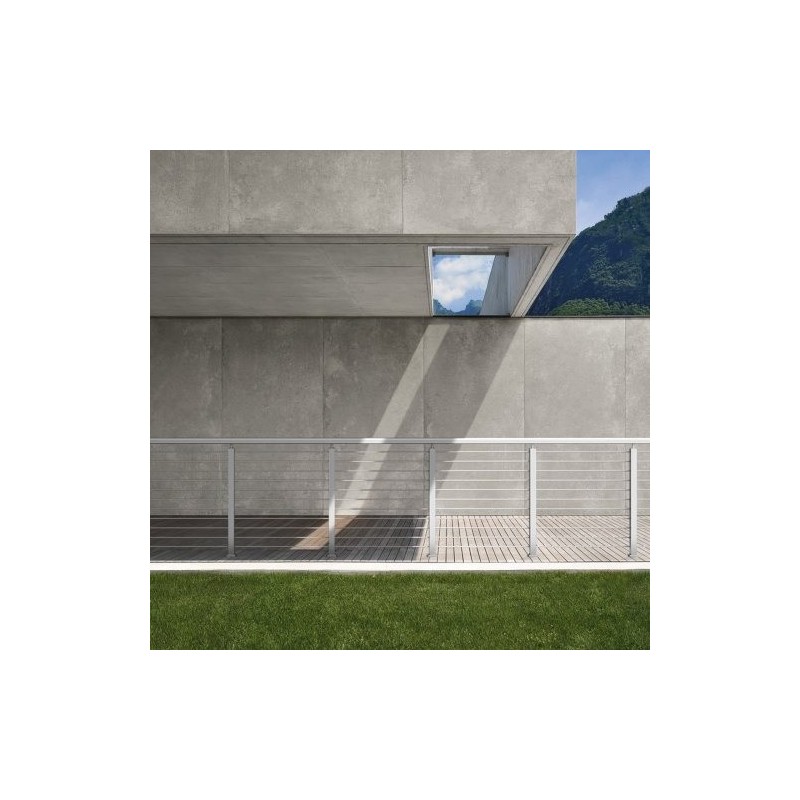 Vaakareikäinen kaapeli-kaidetolppa ruostumaton teräs 107,7 cm 5,1×5,1 cm hopea