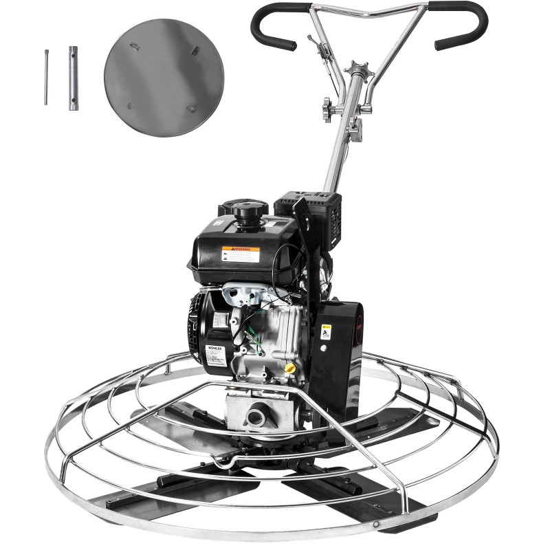 Betonin tasoituskone 46-tuumaisella kellutuslautasella 14 hv bensiinimoottorilla teräsrunkoinen