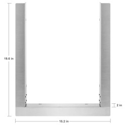 Ulkogrillin viimeistelykehys ruostumatonta terästä 309 x 457 mm aukolla kaksipuoliselle sivupolttimelle