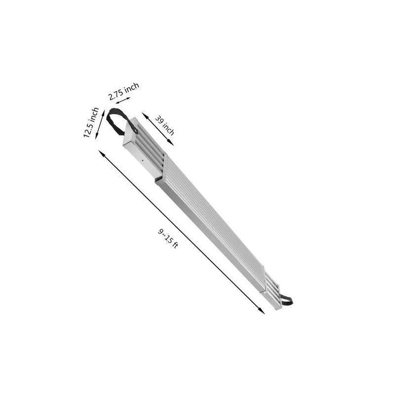 Alumiininen teleskooppitaso 2,62–4,415 m 200 kg 325 mm leveä