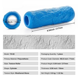 Polyuretaaninen betonirulla 217 mm ja 71 mm kivilaattakuviointiin