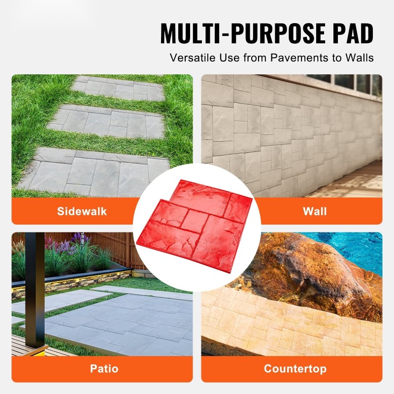 Betonileimausmatto polyuretaani 59 cm neliö liuskekivi kahvoilla