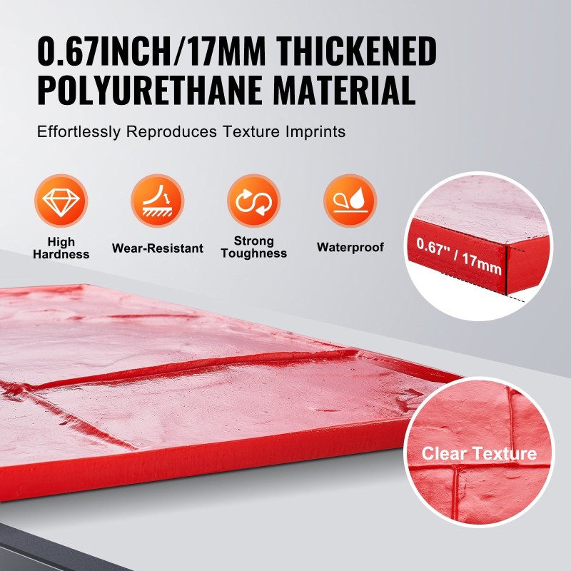 Betonileimausmatto polyuretaani 59 cm neliö liuskekivi kahvoilla