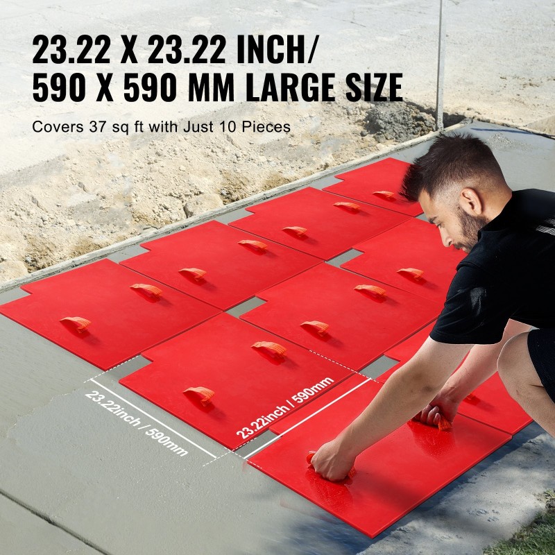 Betonileimausmatto polyuretaani 59 cm neliö liuskekivi kahvoilla