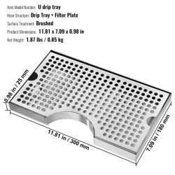 Tippa-allas 304-ruostumatonta terästä 300x180x25 mm 4 kumityynyä irrotettava kansi