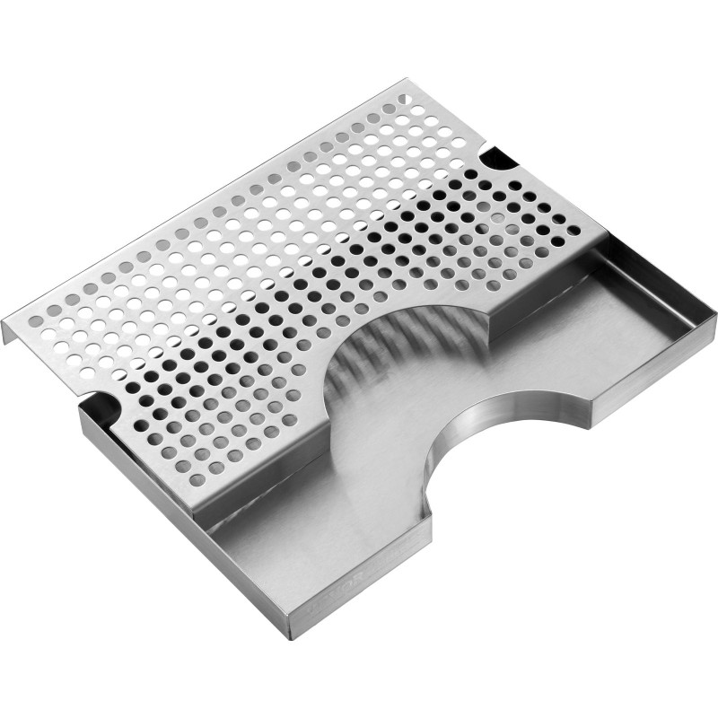 Tippa-allas 304-ruostumatonta terästä 300x180x25 mm 4 kumityynyä irrotettava kansi