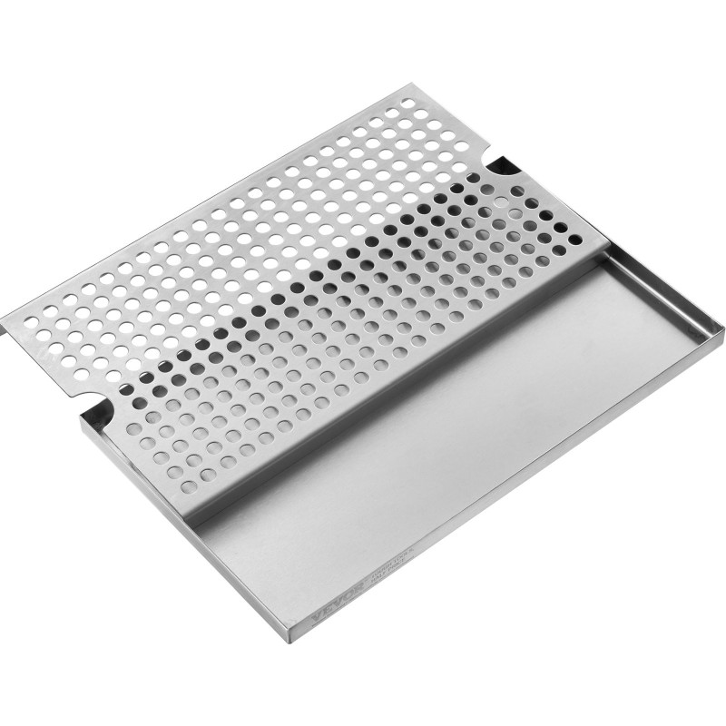 Tippakaukalo 304-ruostumattomasta teräksestä 300 x 177 mm irrotettavalla kannella 4 liukuestekumityynyä