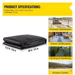 Geotekstiilikangas kudottu polypropeeni 3,8x9,15m 272kg vetolujuus maaperän stabilointi