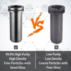 Grafiittisulatusastia 3 kg 99,9 prosenttinen grafiitti 1300 asteen kaatonokka kullan sulatukseen