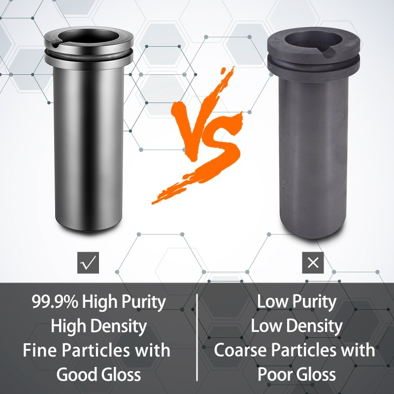 Grafiittisulatusastia 3 kg 99,9 prosenttinen grafiitti 1300 asteen kaatonokka kullan sulatukseen