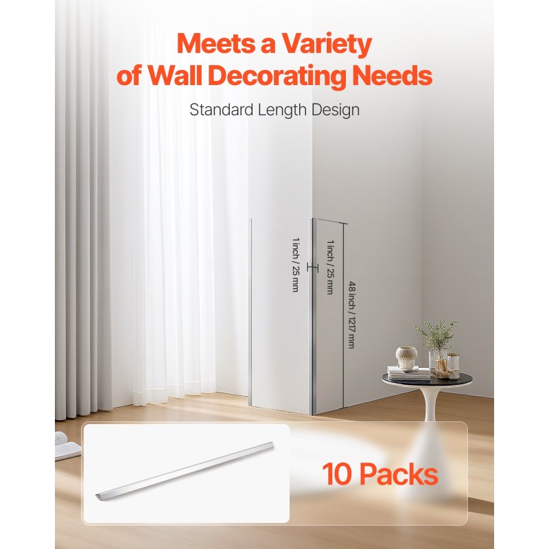 Seinän kulmasuoja SUS304 harjattu 25x25x1217 mm 10 kpl 3M-tarra