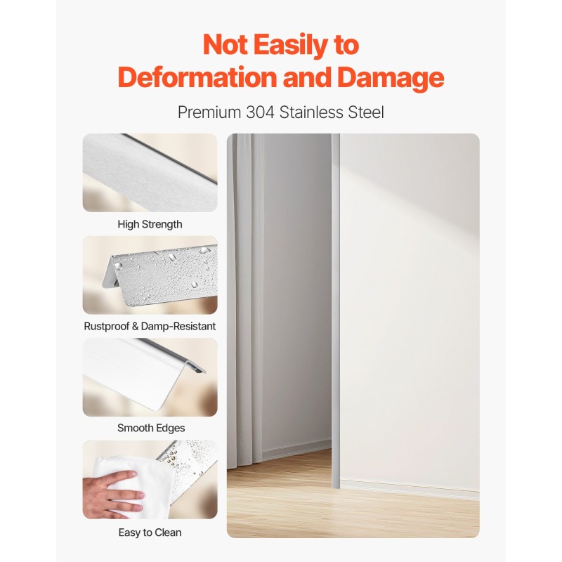 Seinän kulmasuoja SUS304 harjattu 25x25x1217 mm 10 kpl 3M-tarra