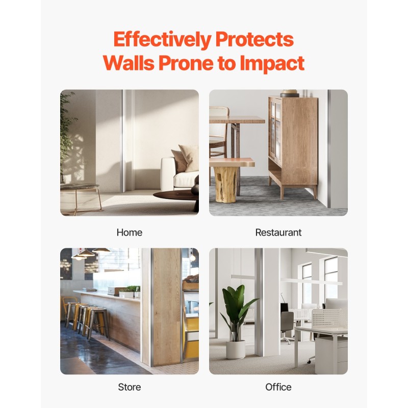 Seinän kulmasuoja SUS304 harjattu 25x25x1217 mm 10 kpl 3M-tarra