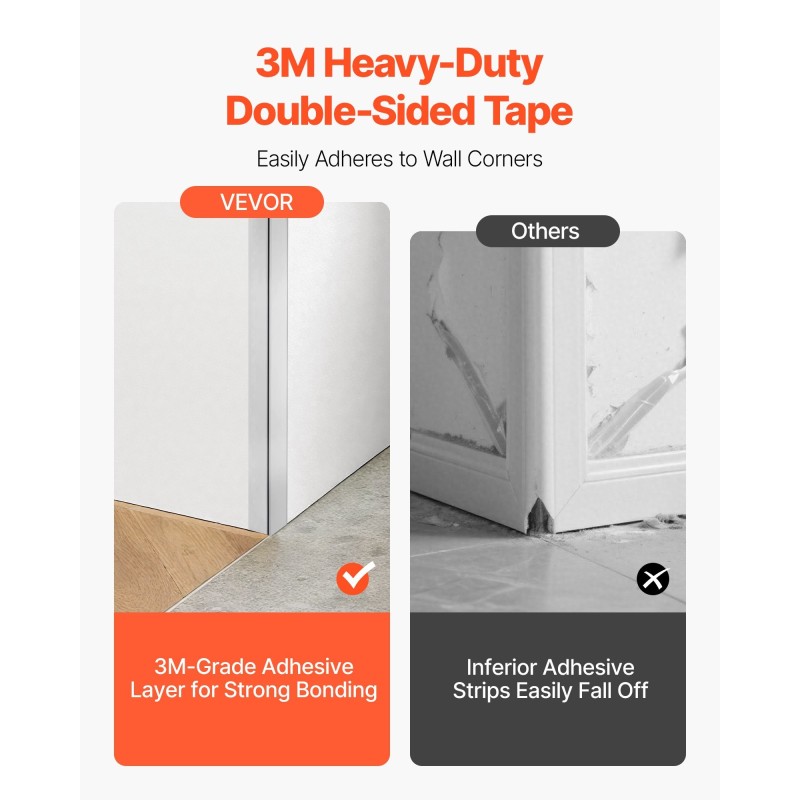 Seinän kulmasuojat 304-ruostumatonta terästä 38x38x1217 mm 10 kpl 90 asteen kulma