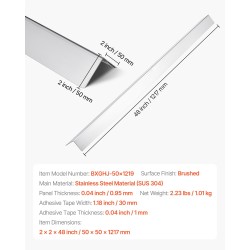 Seinän kulmasuojat 304-ruostumatonta terästä 50 x 50 x 1217 mm 10 kpl