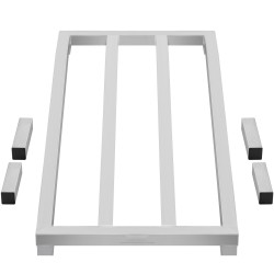 Alumiininen lattiatason säilytysteline 48 tuumaa leveä 20 tuumaa syvä 817 kiloa kantava