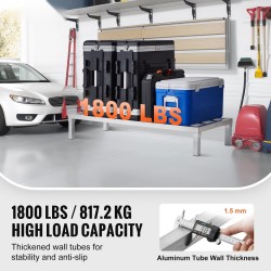 Alumiininen lattiatason säilytysteline 48 tuumaa leveä 20 tuumaa syvä 817 kiloa kantava