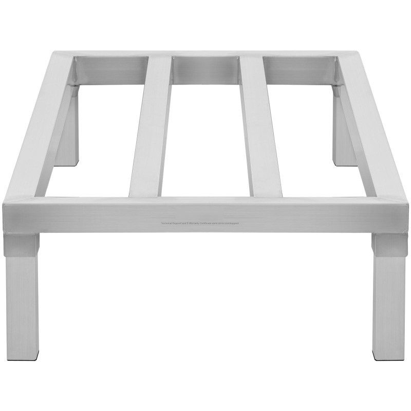 Alumiininen lattiatason säilytysteline 48 tuumaa leveä 20 tuumaa syvä 817 kiloa kantava