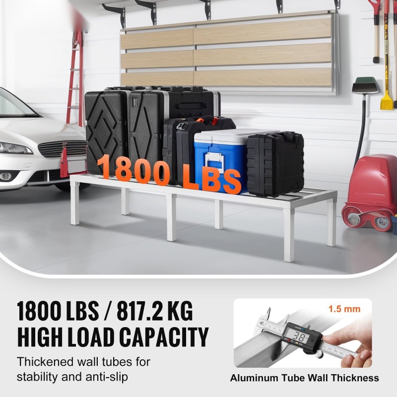 Alumiininen hitsattu lattiataso 60 x 20 x 12 tuumaa 817 kilogrammaa kantava