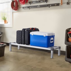 Alumiininen lattiatasoinen varastohylly 48x14 tuumaa 8 tuumaa korkea 454 kg kantava