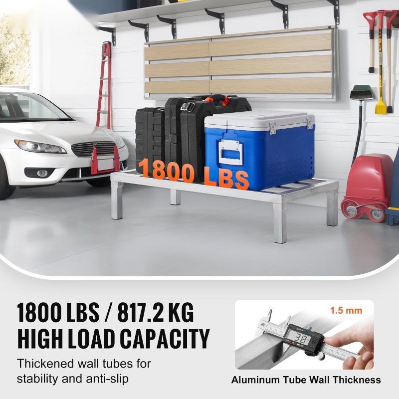 Lattiateline kokonaan hitsattu alumiinirunko 36x20x8 tuumaa 817 kg kantavuus