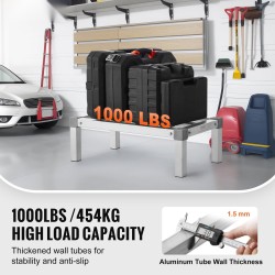 Alumiininen säädettävä lattiateline 24x14x8 tuumaa 454 kg kantavuus