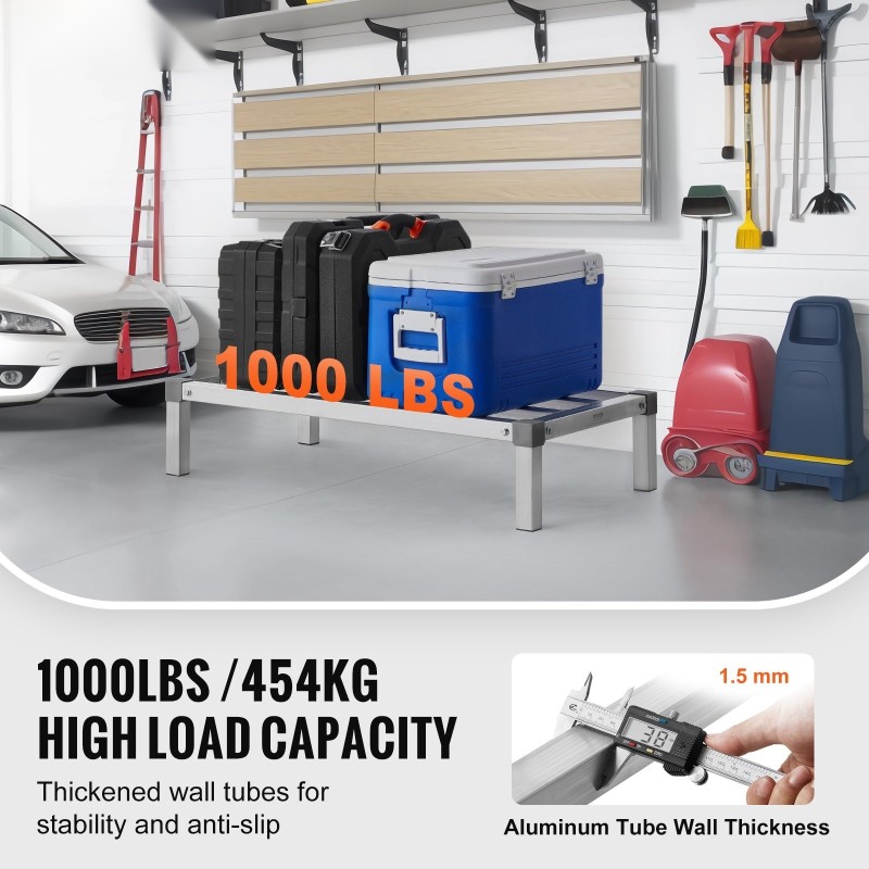 Alumiininen lattiateline 914x508x203 mm 454 kg kantavuus keittiöihin